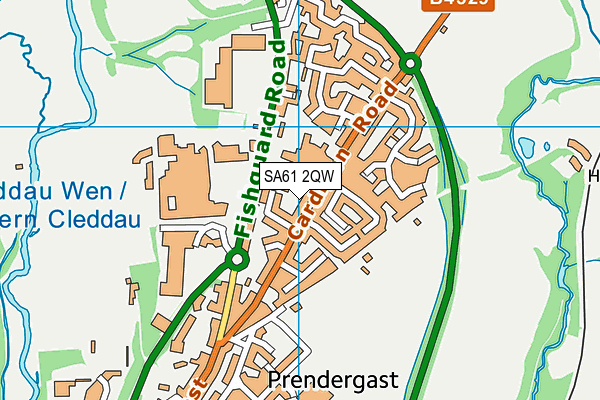 SA61 2QW map - OS VectorMap District (Ordnance Survey)