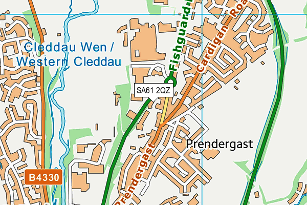 SA61 2QZ map - OS VectorMap District (Ordnance Survey)