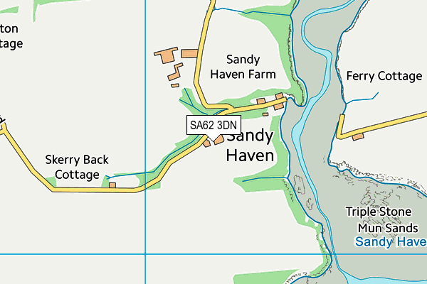 SA62 3DN map - OS VectorMap District (Ordnance Survey)