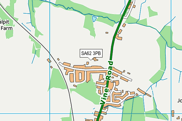 SA62 3PB map - OS VectorMap District (Ordnance Survey)