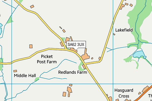 SA62 3UX map - OS VectorMap District (Ordnance Survey)