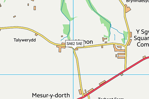 SA62 5AE map - OS VectorMap District (Ordnance Survey)