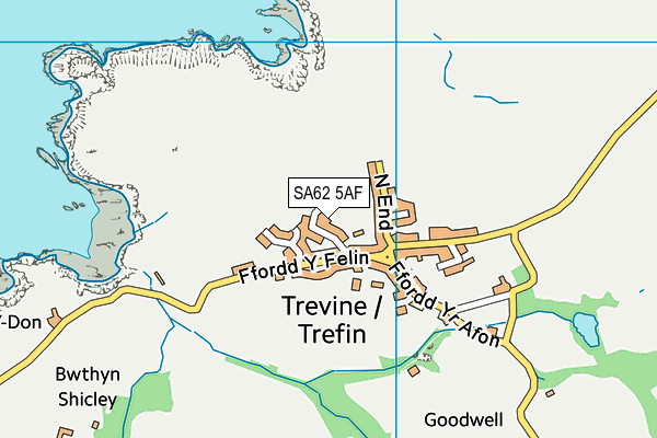 SA62 5AF map - OS VectorMap District (Ordnance Survey)