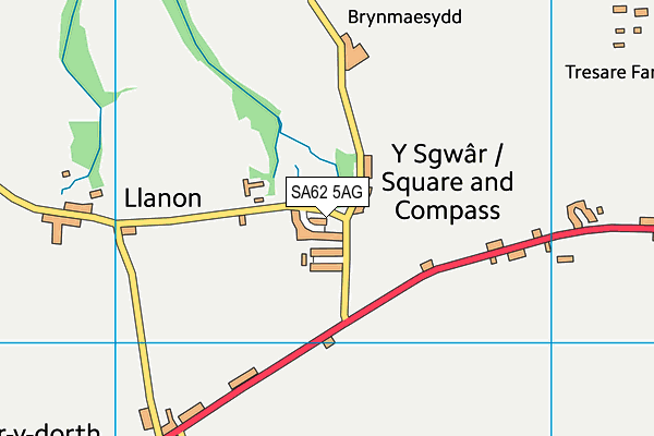 SA62 5AG map - OS VectorMap District (Ordnance Survey)