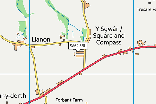 SA62 5BU map - OS VectorMap District (Ordnance Survey)