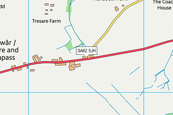 SA62 5JH map - OS VectorMap District (Ordnance Survey)