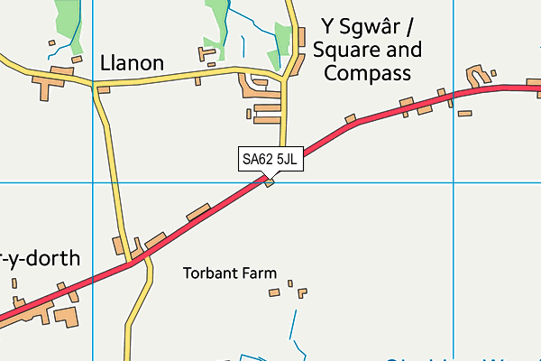 SA62 5JL map - OS VectorMap District (Ordnance Survey)