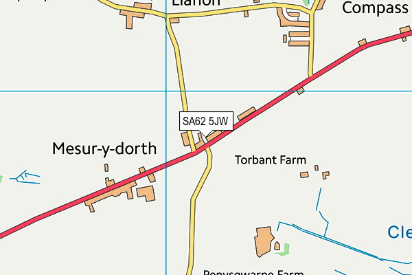 SA62 5JW map - OS VectorMap District (Ordnance Survey)