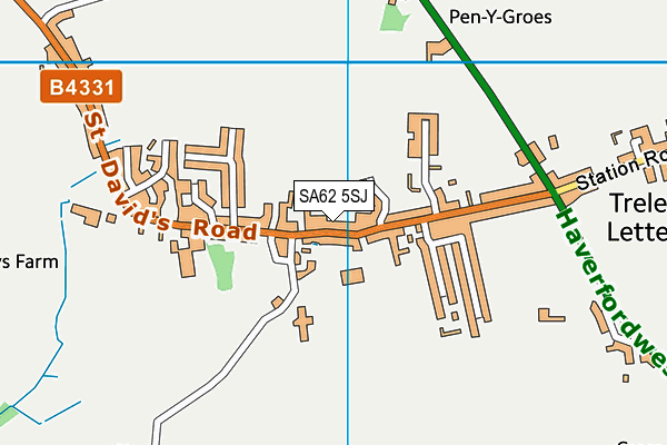 SA62 5SJ map - OS VectorMap District (Ordnance Survey)