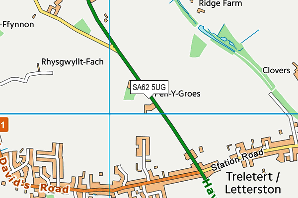 SA62 5UG map - OS VectorMap District (Ordnance Survey)