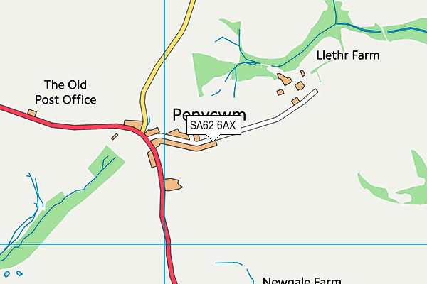 SA62 6AX map - OS VectorMap District (Ordnance Survey)