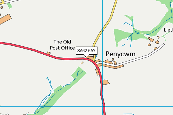 SA62 6AY map - OS VectorMap District (Ordnance Survey)