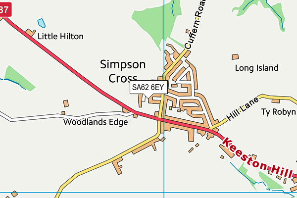 SA62 6EY map - OS VectorMap District (Ordnance Survey)