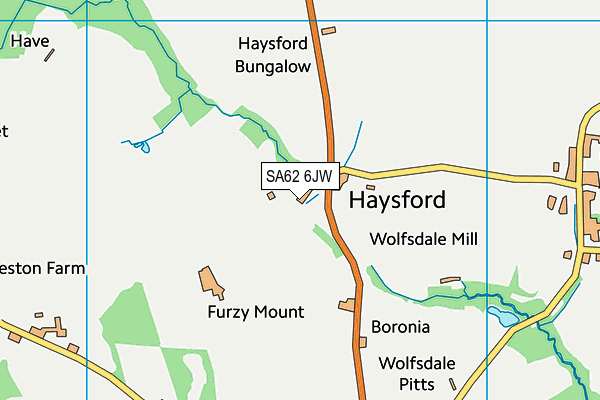 SA62 6JW map - OS VectorMap District (Ordnance Survey)