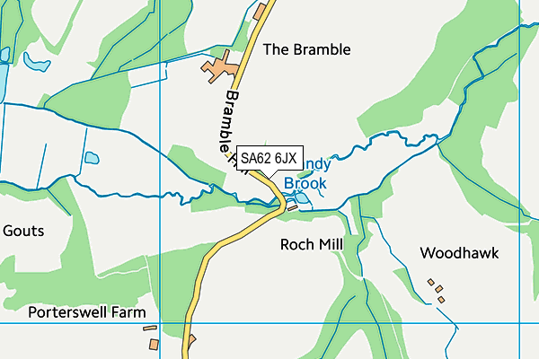 SA62 6JX map - OS VectorMap District (Ordnance Survey)