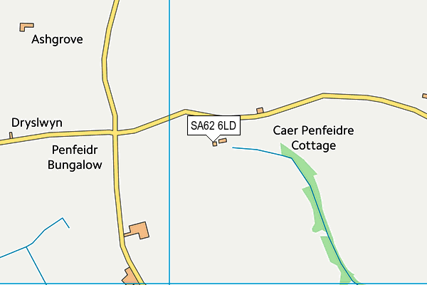 SA62 6LD map - OS VectorMap District (Ordnance Survey)