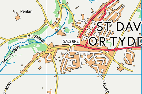 SA62 6RE map - OS VectorMap District (Ordnance Survey)