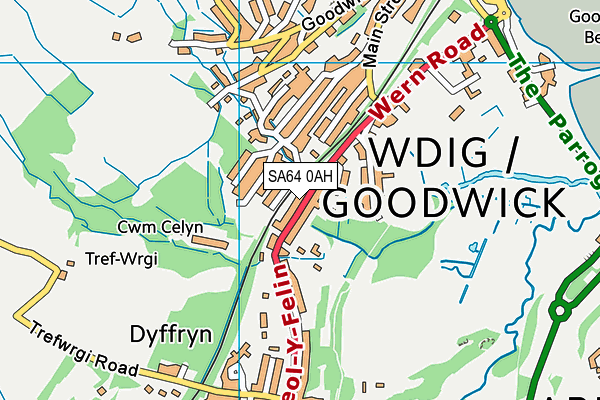 SA64 0AH map - OS VectorMap District (Ordnance Survey)