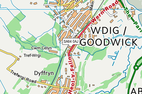 SA64 0AJ map - OS VectorMap District (Ordnance Survey)