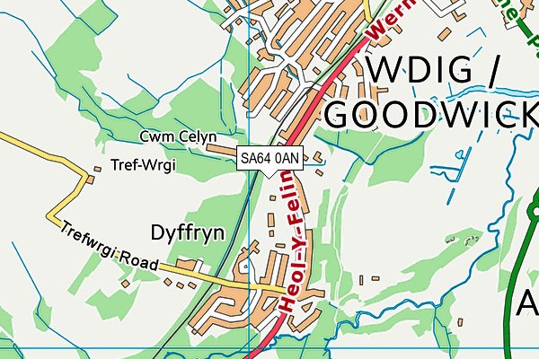 SA64 0AN map - OS VectorMap District (Ordnance Survey)