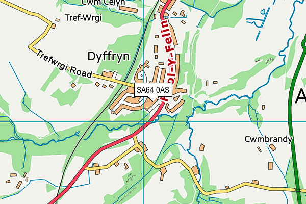 SA64 0AS map - OS VectorMap District (Ordnance Survey)