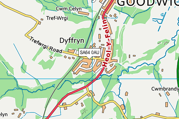 SA64 0AU map - OS VectorMap District (Ordnance Survey)