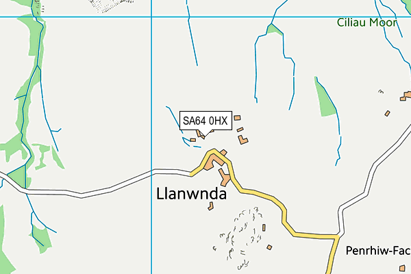 SA64 0HX map - OS VectorMap District (Ordnance Survey)