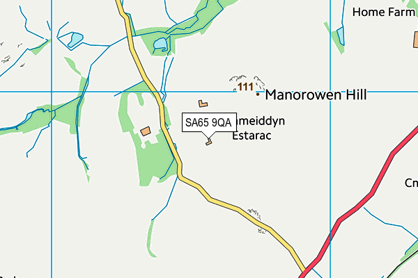 SA65 9QA map - OS VectorMap District (Ordnance Survey)