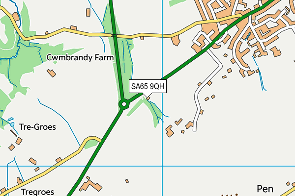 SA65 9QH map - OS VectorMap District (Ordnance Survey)