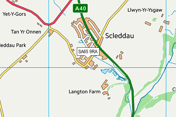 SA65 9RA map - OS VectorMap District (Ordnance Survey)