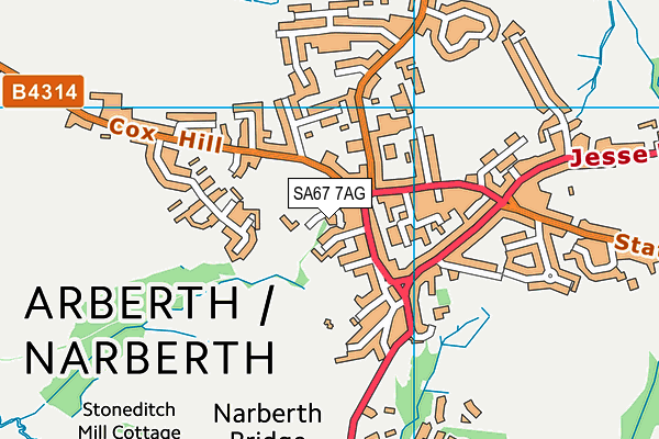 SA67 7AG map - OS VectorMap District (Ordnance Survey)