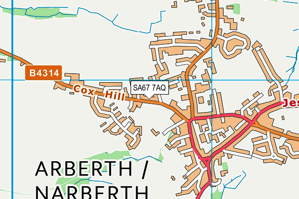 SA67 7AQ map - OS VectorMap District (Ordnance Survey)