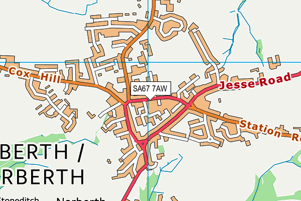 SA67 7AW map - OS VectorMap District (Ordnance Survey)