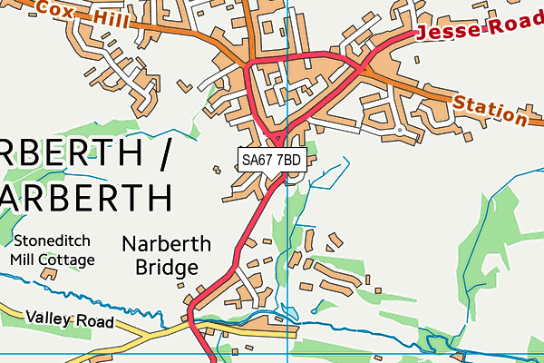 SA67 7BD map - OS VectorMap District (Ordnance Survey)