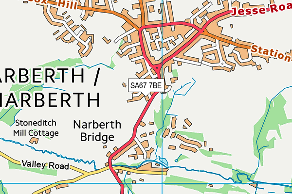 SA67 7BE map - OS VectorMap District (Ordnance Survey)