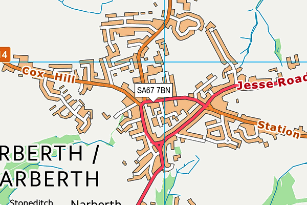 SA67 7BN map - OS VectorMap District (Ordnance Survey)