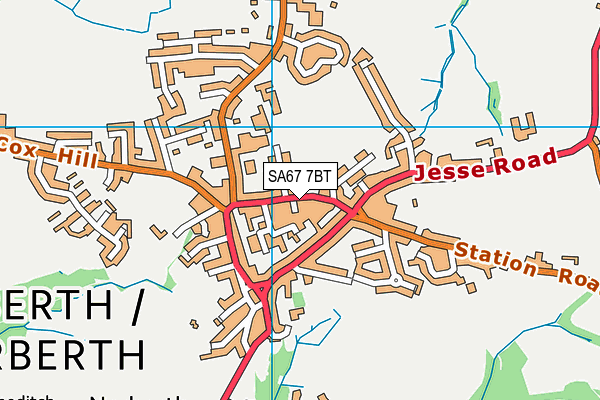 SA67 7BT map - OS VectorMap District (Ordnance Survey)
