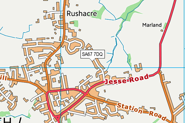 SA67 7DQ map - OS VectorMap District (Ordnance Survey)