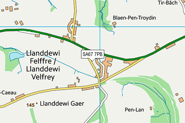 SA67 7PB map - OS VectorMap District (Ordnance Survey)