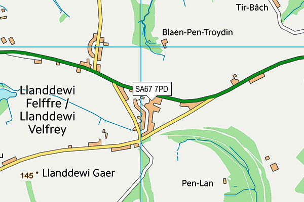 SA67 7PD map - OS VectorMap District (Ordnance Survey)