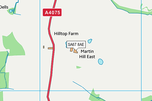 SA67 8AE map - OS VectorMap District (Ordnance Survey)