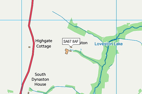 SA67 8AF map - OS VectorMap District (Ordnance Survey)