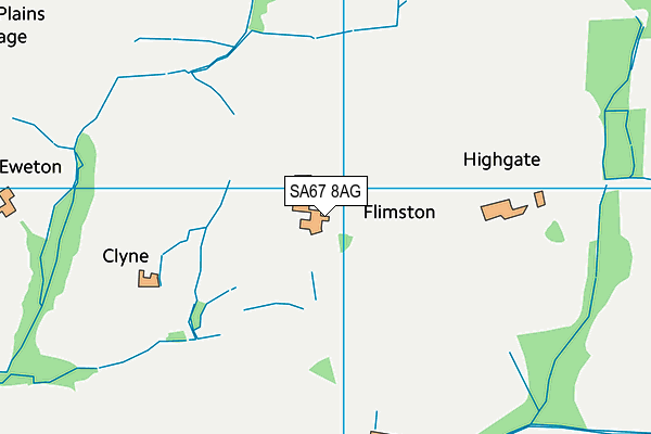 SA67 8AG map - OS VectorMap District (Ordnance Survey)