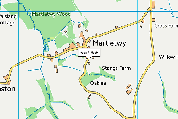 SA67 8AP map - OS VectorMap District (Ordnance Survey)