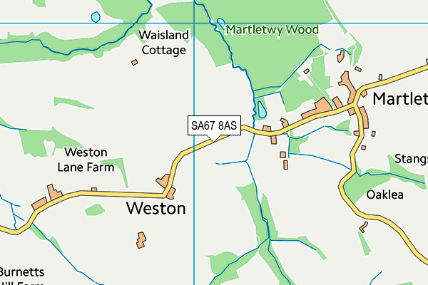 SA67 8AS map - OS VectorMap District (Ordnance Survey)