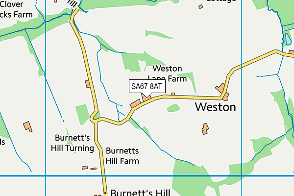 SA67 8AT map - OS VectorMap District (Ordnance Survey)