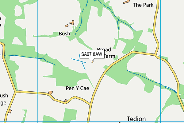 SA67 8AW map - OS VectorMap District (Ordnance Survey)