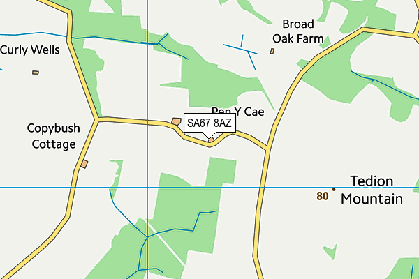 SA67 8AZ map - OS VectorMap District (Ordnance Survey)