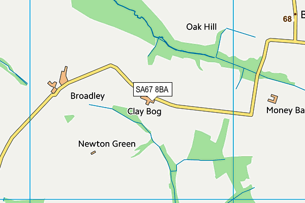 SA67 8BA map - OS VectorMap District (Ordnance Survey)