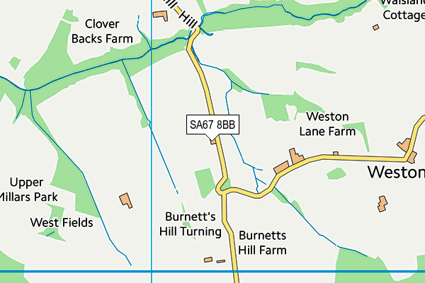 SA67 8BB map - OS VectorMap District (Ordnance Survey)